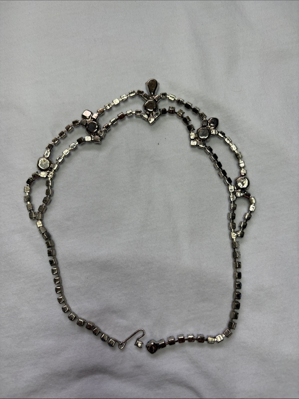 Vintage Blue Rhinestone Crystal Statement Necklace - Picture 3 of 3